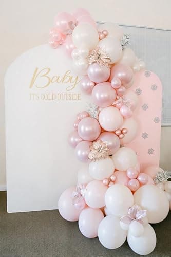 60Pcs Pink Balloons, 12Inch Double Stuffed Pearl Pink Macaron Pastel White Clear Balloons for Wedding Baby Shower Bridal Shower Engagement Birthday Party Decorations - Thumbnail 6