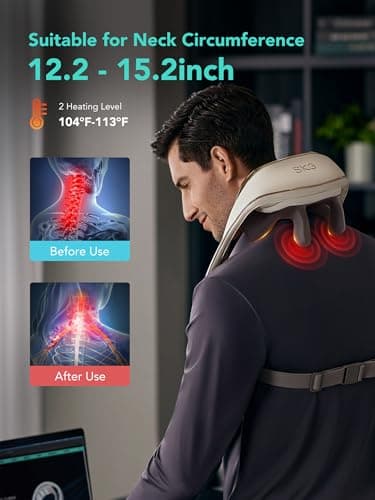 SKG 2025 Neck Massager for Pain Relief, Deep Tissue 6D Kneading with Heat, Cordless Neck & Shoulder Massage, Christmas Gift for Men & Women, H5 Mini - Thumbnail 4