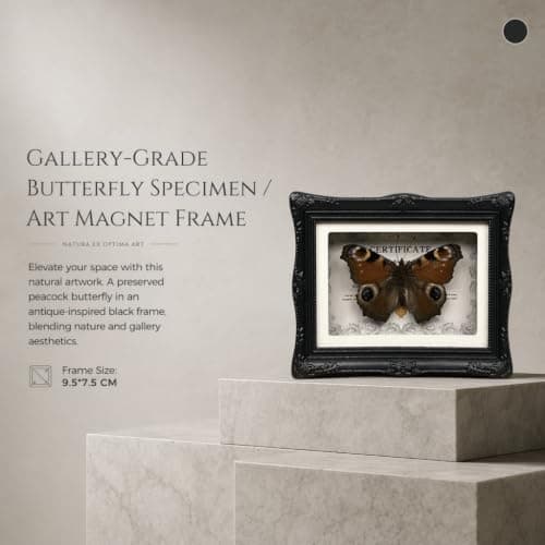 1Pcs Real Butterfly Framed Handmade, Taxidermy Butterfly Shadow Box Collection, Framed Butterfly Taxidermy for Oddities and Curiosities Gifts Tabletop Ornaments (#06-butterfly Specimen+photo Frame) - Thumbnail 4