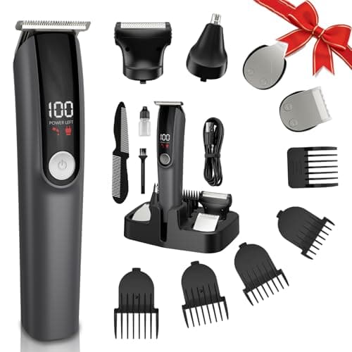 Beard Trimmer for Men 5 in 1 Electric Razor for Nose, Body, Face and Mustache Grooming Kit Cordless Hair Clipper Trimmer with Smart Charge Technology - Image 1