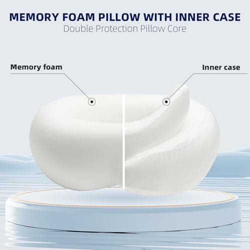 BAKLUCK Travel Pillow for Airplane Portable Memory Foam Neck Pillows Adjustable for Car Home Office Flights Travel Essentials Accessories 360° Neck Support with Compact Case, Dark Gray - Thumbnail 5