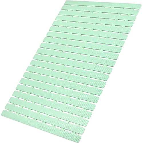 MBOSS Bath Tub Shower Mat Non Slip Bathtub Mats for Bathroom Shower Floor Mat Bath Mats for Shower Tub Anti Slip Shower Mat with Drain Hole and Large Suction Cups (Mint Green, 27.5 X 15.7 Inch) - Image 1