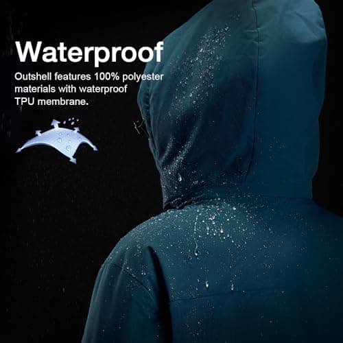 CAMEL CROWN Mens Winter Coat Waterproof Ski Jacket with Fleece Lining Warm Windproof for Snow Rain Outdoor Hiking Mountain - Thumbnail 2