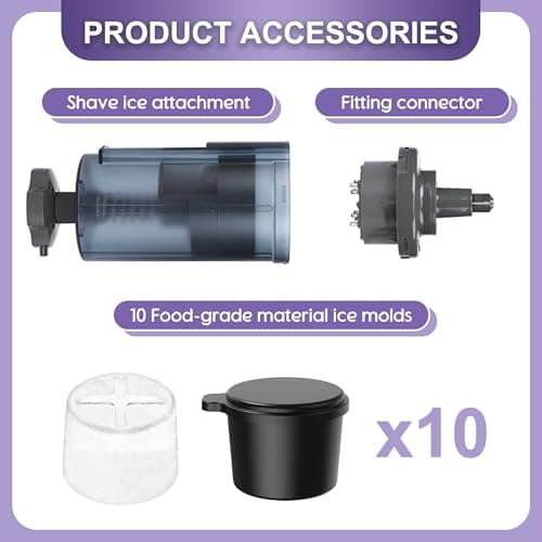 Jooke Shaved Ice Attachment for Kitchenaid Stand Mixer,Homemade Shaved Ice Maker,Snow Cone Machine for Kitchenaid Ice Shaver with 10 Reusable Ice Cube Mold,Ice Crushers for Home Use,Instruction Manual - Thumbnail 2