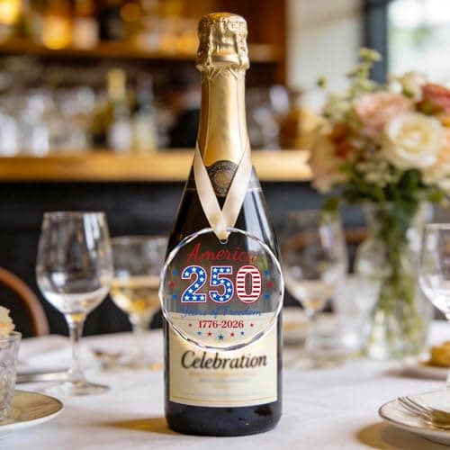 United States 250th Anniversary Ornament, Crystal Glass 1776 2026 Patriotic Decorations, America 250 Years of Freedom Commemorative Ornament Independence Gift - Thumbnail 5