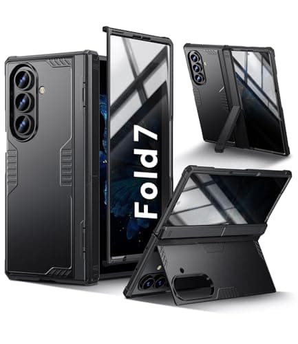 Kaiiecal for for Samsung Galaxy Z-Fold-7 Case: Military Shockproof Rugged Hinge & Privacy Screen Protector [Anti Spy] [Dual-Stand] [Anti-Fingerprint] Durable Bumper Cover for Z Fold7 5G 2025 (Black) - Image 1