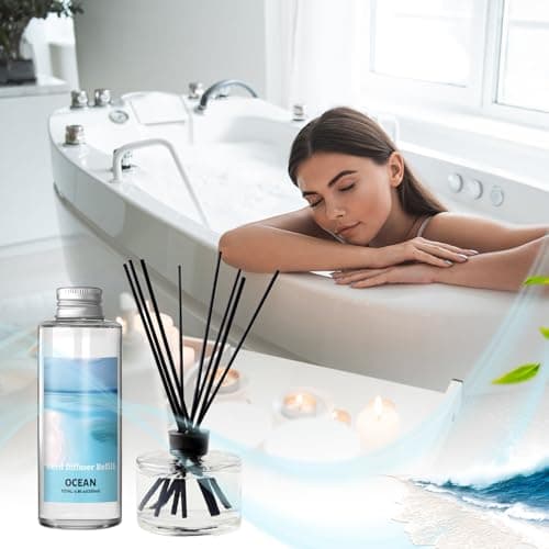 SCENTORINI Reed Diffuser Oil Refill, Ocean Diffuser Oil 6.76 Fl Oz, Natural Scented Essential Oil Refill Long Lasting Home Fragrance for Bathroom Room Spa Aromatherapy Hotel Decor - Thumbnail 6