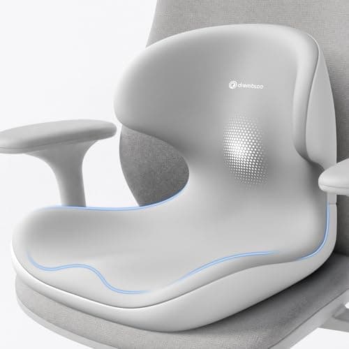 drembloo Seat Cushion for Office Chair, Lumbar Support Pillow for Car, Premium Memory Foam Ergonomic Seat Cushions for Long Sitting, Tailbone & Back & Sciatica Pain Relief