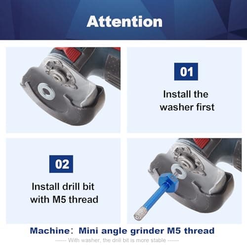 Dry Diamond Tile Drill Bit 3/8inch(10mm)- BRSCHNITT Diamond Hole Saw for Porcelain Tile Ceramic Stone Granite Marble,M5 Thread(2pcs) - Thumbnail 5
