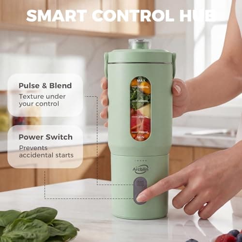 Portable Blender Shakes & Smoothies, Small Personal Blender, Green - Thumbnail 6
