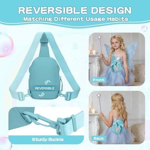 Viverte Birthday Gifts for Girl Easter Gifts Trendy Personalized Initial Crossbody Sling Bag Fanny Packs for Girls for Travel (Icing Blue-V) - Thumbnail 5