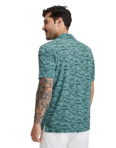 M MAELREG Polo Shirts for Men Collared Casual Print Lightweight Moisture Wicking Dry Fit Summer Golf Polos for Men - Thumbnail 3