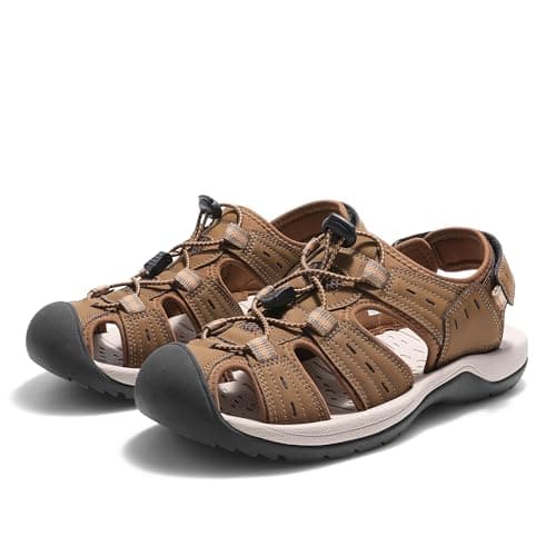 DREAM PAIRS Men's Support Sandals Outdoor Hiking Sandals Closed Toe Athletic Lightweight Walking Comfortable Sandals Water Shoes,Size 6,Brown,DMUMST2503 - Thumbnail 4