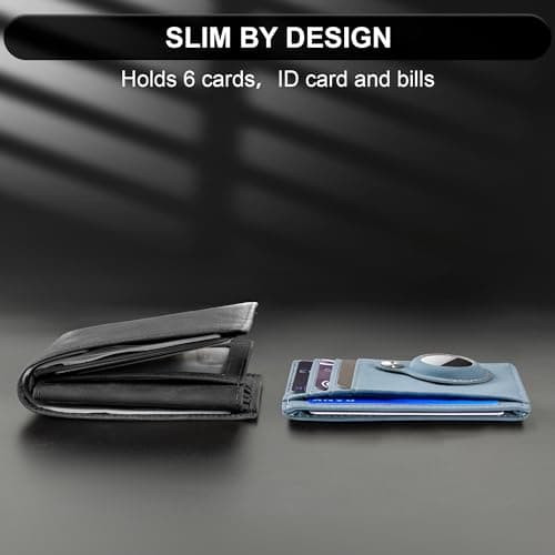 Hawanik Slim Minimalist Front Pocket Air Tag Wallet, RFID Blocking Card Holder Wallet with Airtag Holder - Thumbnail 5