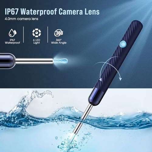 LEIPUT Ear Wax Removal - Earwax Remover Tool with 7 Pcs Ear Set - Ear Canal Cleaner with 1080P Camera - FSA HSA Eligible - Ear Cleaning Kit with 6 Ear Spoon - Ear Camera for iOS & Android (Blue) - Thumbnail 4