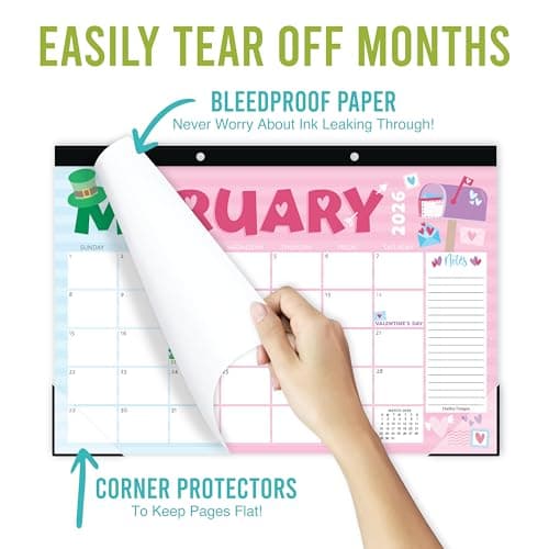 Hadley Designs Large Teacher Desk Calendar 2026-2027 - Desktop Calendar 2026, 18-Month Desk Calendars for Home, Office & Classroom, Cute Classroom Must Haves, Teacher Appreciation Gifts - Thumbnail 6