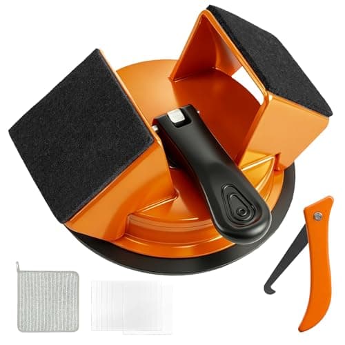 LOVECO Floor Gap Fixer Tool, Heavy Duty Suction Cup for Laminate & Vinyl Plank Repair, Solid Iron Body with Dual 45° Striking Surfaces, Includes 6 Sticky Pads, Gap Cleaning Blade & Microfiber Cloth