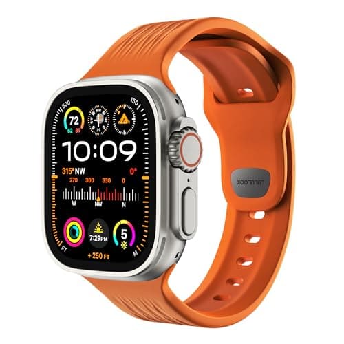 LULULOOK Sport Band for Apple Watch Ultra/Series 9/8/7/6/5 49/45/44/42mm,FKM [Fluoroelastomer Rubber] Oil-resistant Sweat-proof Dust-resistant for iWatch Band Women/Men - Image 1