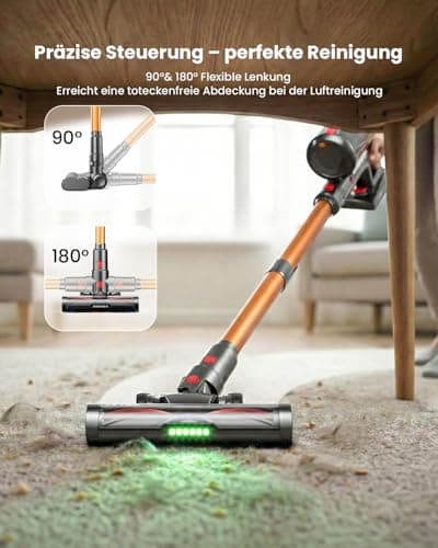 TVTAU Cordless Vacuum Cleaner,600W 50KPA 70Mins Runtime for Home, Self-Standing Stick Vacuum with LED Display, Anti-Tangle, 8-in-1 Lightweight Vacuum for Pet Hair, Carpet, Hard Floor - Thumbnail 4