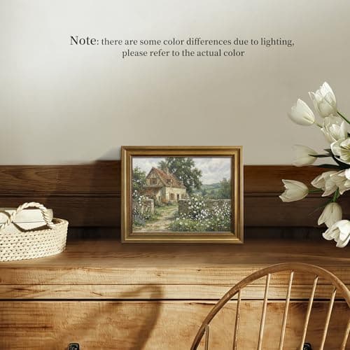 HISPACE Vintage Framed Wall Art for Living Room,8x10 Inch Cottage Garden Nature Wall Decor Paintings,Canvas Prints Aesthetic Home Decor for Living Room Bedroom Bathroom 8x10 inch - Thumbnail 4