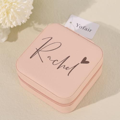 Yofair Ships Next Day, Personalized Jewelry Box Stocking Stuffers for Teen Girls Custom Travel Jewelry Case Gifts for Teen Girl Trendy Stuff Ring Box Birthday Christmas Gifts for Women - Thumbnail 2