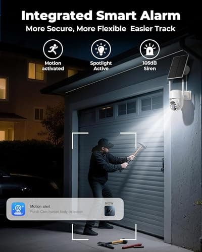 4MP Security Cameras Wireless Outdoor 5G & 2.4G, No Subscription Fee, 2 Cam-Kit,Solar Camera Outdoor Wireless With 360° PTZ,128GB Storage,Color Night Vision,Ai Detection WiFi Cameras for Home Security - Thumbnail 6