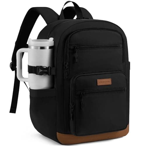 LOVEVOOK Casual School Backpack for Teens, Water-Resistant 15.6 Inch Laptop Backpack, Large Capacity Bookbag, College Essentials Daypack with Tumbler Holder
