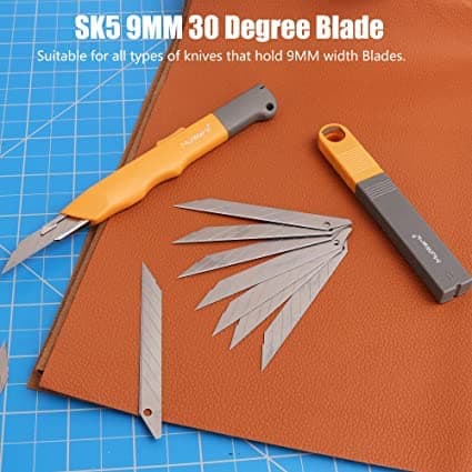 MulWark 100PC 9MM Snap Off 30 Degree Utility Knife Replacement Blades, Multi-Purpose Sharp Precision Box Cutter Blade for Universal Retractable Cutting Knives - Thumbnail 5