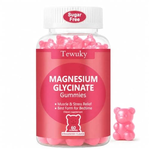 Magnesium Glycinate Gummies 500mg, Sugar-Free for Adults & Kids, Magnesium Gummy for Relaxation, Stress & Muscle Relief, Supports Bone & Nerve Health, Vegan, Pectin-Based, 60 Count, Strawberry Flavor - Image 1