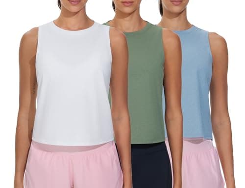 THE GYM PEOPLE Women's Workout Tank Tops 3 Pack Quick Dry Athletic Running Sleeveless Shirts - Image 1