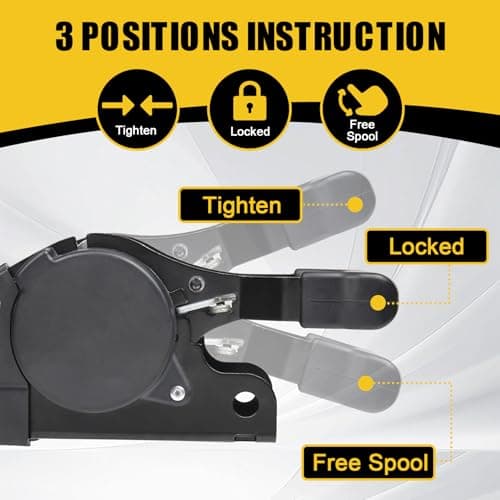 Ayaport Boat Retractable Tie Down Straps to Trailer 1.75in x 6ft Bolt-on Transom Tie Downs - 4400lbs Break Strength, Heavy Duty Boat Trailer Ratchet Straps 2pk - Thumbnail 4