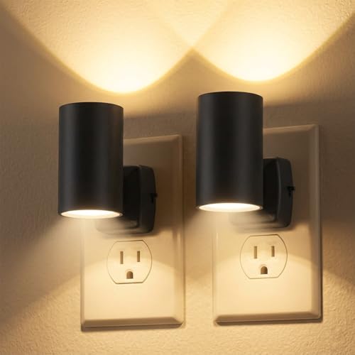 NOVELUX ETL Certified 2700K Night Lights, Modern Night Lights Plug into Wall, Dusk to Dawn Light Sensor Nightlights, Warm White, Adjustable Brightness, Night Light for Kids,Hallway,Stairway, 2 Pack - Image 1