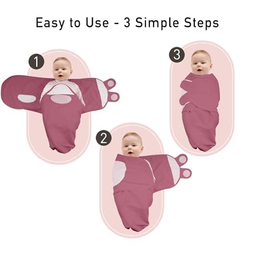 GLLQUEN BABY Girl Swaddles 0-3 Months - 3 Pack Baby Swaddles Sack for Newborn, Infant Sleep Sack, Easy Swaddling Wrap, Soft Color Gradient, Nursery Swaddle Blankets Essentials - Thumbnail 6