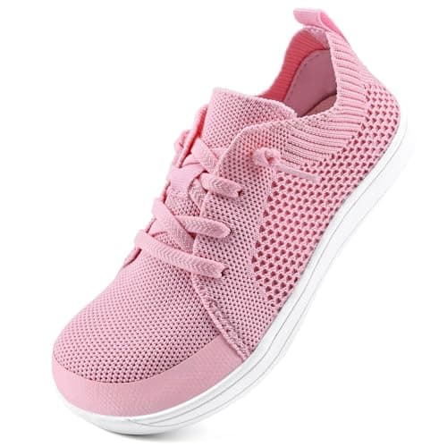 WateLves Toddler Little Kids Wide Barefoot Shoes Boys Girls Minimalist Sneakers Lightweight Breathable Walking Shoes | Naturally Splay | Flexible Fit (Pink, 23) - Image 1