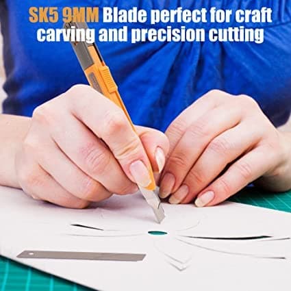 MulWark 100PC 9MM Snap Off 60 Degree Utility Knife Replacement Blades, Multi-Purpose Sharp Precision Box Cutter Blade for Universal Retractable Cutting Knives - Thumbnail 5