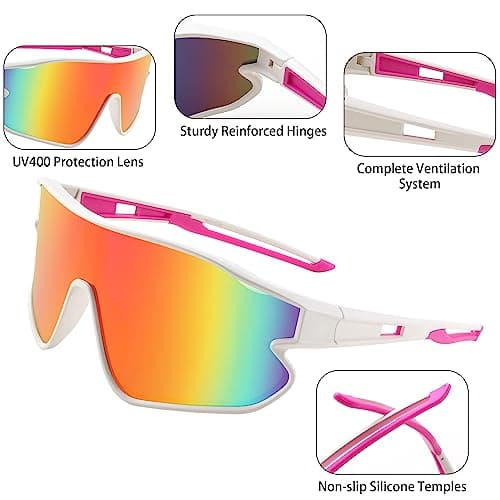 FEISEDY Unisex Youth Sunglasses, Teens Baseball Tennis Sunglasses, UV400 Sports Boys Girls Cycling Shades B4064 - Thumbnail 4