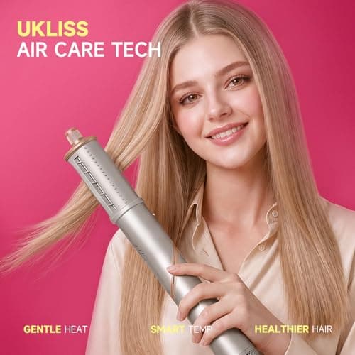 Ukliss 8 in 1 Hair Dryer Brush & Multi Hot Air Styler–Foldable 110,000 RPM Blow Dryer Brush Tool Set with Diffuser Auto-Wrap Curler for Fast Drying Curling Straightening Hair Daily Styling - Thumbnail 4