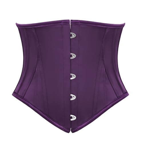 Scarlet Darkness Corset Belt for Women Underbust Satin Waist Training Cincher Corset Deep Purple Size 14 - Image 1