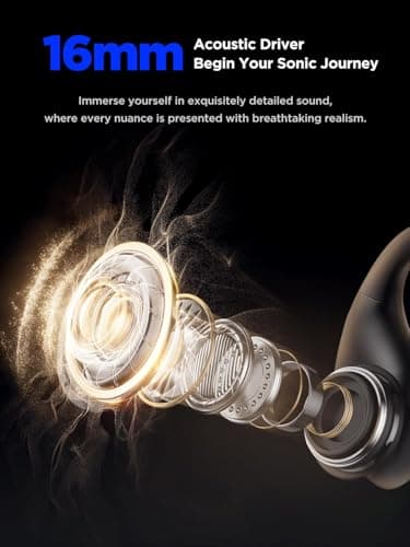 HAKII Light 2 Open Ear Headphones, IPX5 Running Headphone with 180° Ultra-Bright Beacon String, BT 6.0, 16H Playtime, Air Conduction Headphones Open Ear Earbuds for Fitness, Cycling, Outdoor - Orange - Thumbnail 2