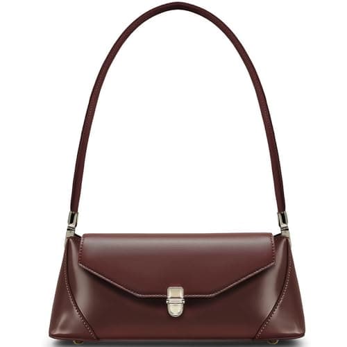 Goinsound Shoulder Bags for Women - Retro Classic Vintage Leather Handbag Small Brown Purse with Zipper - Image 1