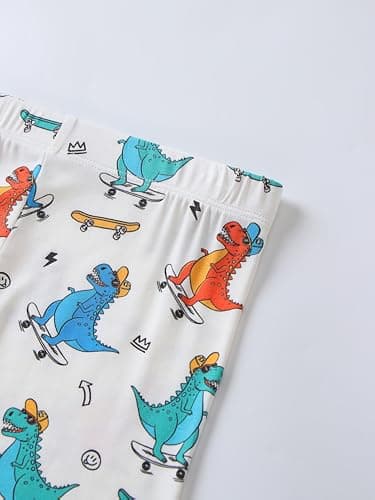 Joonberry Toddler Kids Soft Bamboo Viscose Long Sleeve Top and Pants Clothing Set–2-Piece 2-9Y Boys Girls Outfit（Dinosaur, 4-5Y - Thumbnail 6
