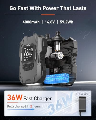 GICLE Rechargeable Paddle Board Pump, 22PSI Dual Power (Battery & 12VDC) Electric SUP Pump with Inflation/Deflation, Auto-off, Fast Charging for Inflatable PaddleBoards Kayak Boat Tent Camping outdoor - Thumbnail 6