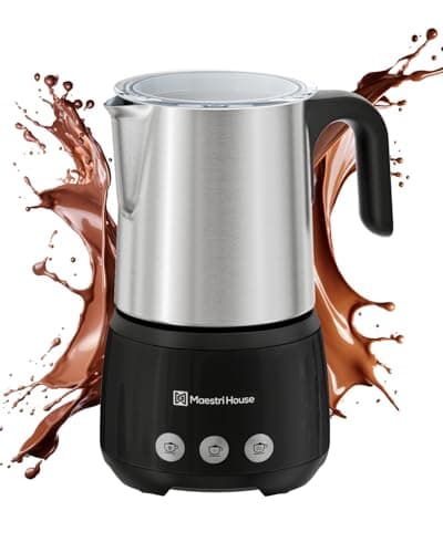 Maestri House Milk Frother, 4-in-1 ClassicFro 500 Electric Milk Steamer and Frother, 16.9OZ 600W Smart Touch Control Hot and Cold Foam Maker, Memory Function for Latte, Cappuccinos, Chocolate Milk