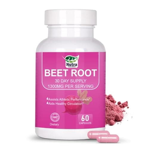 NutraNourish Beet Root Capsules Organic – 1300mg Beetroot Powder Supplement for Daily Wellness – 60 Vegan Nitrates to Support Energy - Image 1