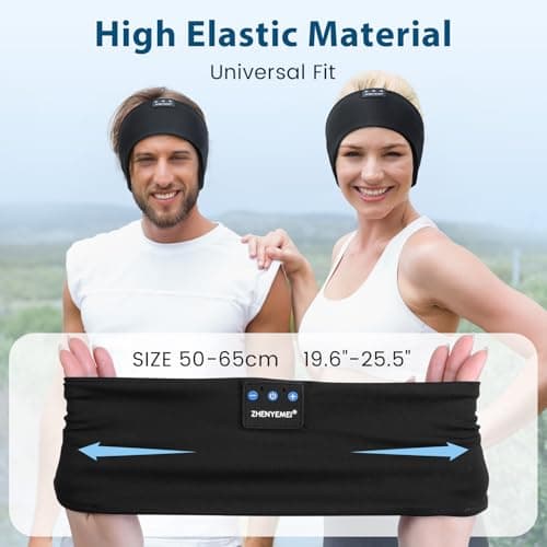 ZHENYEMEI Sleep Headphones Wireless Bluetooth 5.4 Headband, Sports Earphones Sleep Earbuds with HD Stereo Speaker Microphone for Workout Jogging Yoga Insomnia Air Travel Meditation Unique Gifts Black - Thumbnail 6