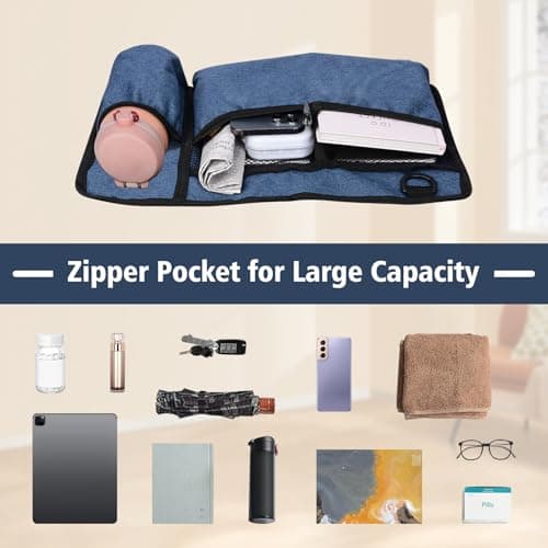 supregear Accessories Bag for Walker, Wheelchair, Rollator - Walker Basket Bag w/Cup Holder - Seniors Caddy Attachment Pouch, Water Resistant Large Capacity Carry Storage Carrier Tote - Thumbnail 5
