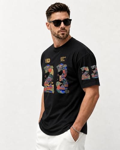 YTD 23 Graphic T-Shirts for Men Women, Relaxed Fit Cotton Crewneck Short Sleeve Casual Fashion Tee - Thumbnail 3