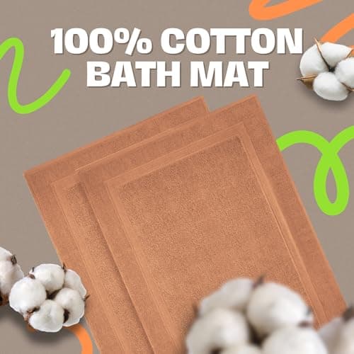 Infinitee Xclusives Premium Cotton Bath Mats for Bathroom – Pack of 2 | 34x22 Inches | Ultra Soft, Super Absorbent, Non-Slip, Machine Washable Mats (Cosmic Sand) - Thumbnail 5