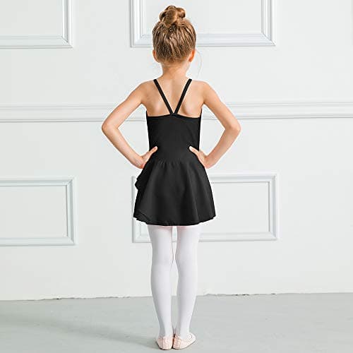 Stelle Toddler Ballet Leotards for Girls,Dance Leotard for Girls,Camisole Toddler Ballet Outfit for Studio Outdoor Daily Wear, Black 8-9 Years - Thumbnail 2