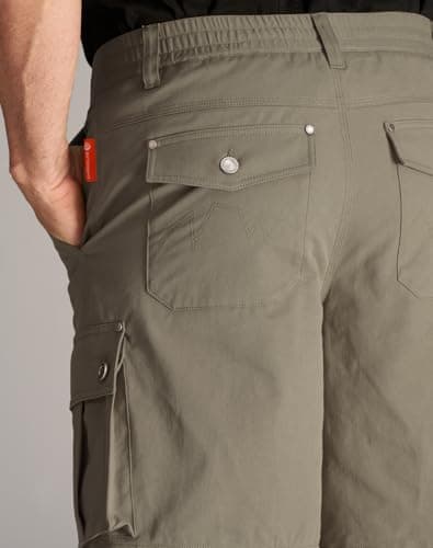 CHRONOLINE Men's Work Shorts Regular Fit Midweight Cotton Twill Cargo Shorts for Men Outdoor Shorts with Pocket, Olive Gray, 40 - Thumbnail 2
